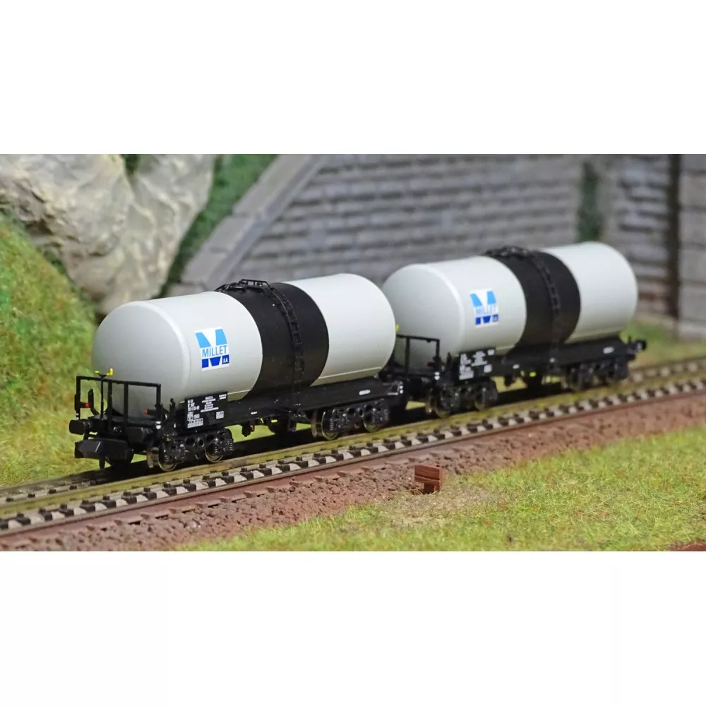 REE Modeles NW230 Set de 2 wagons citernes ANF, Transport de Lubrifiants, SNCF, MILLET Ree Modeles NW-230 - 1 REE Modeles NW230 Set de 2 wagons citernes ANF, Transport de Lubrifiants, SNCF, MILLET Ree Modeles NW-230 - 1