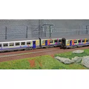 LS Models 41209 Set de 3 voitures Vtu VTU, A10tu PLC+ B11tu + B11tu, livrée Alsace, Grand Est, SNCF, logo carmillon Ls models Ls