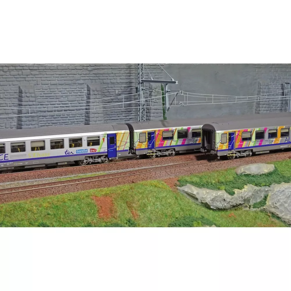 LS Models 41209 Set de 3 voitures Vtu VTU, A10tu PLC+ B11tu + B11tu, livrée Alsace, Grand Est, SNCF, logo carmillon Ls models Ls LS Models 41209 Set de 3 voitures Vtu VTU, A10tu PLC+ B11tu + B11tu, livrée Alsace, Grand Est, SNCF, logo carmillon Ls models Ls