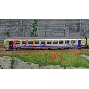 LS Models 41209 Set de 3 voitures Vtu VTU, A10tu PLC+ B11tu + B11tu, livrée Alsace, Grand Est, SNCF, logo carmillon Ls models Ls