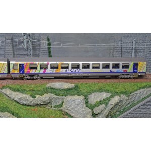 LS Models 41209 Set de 3 voitures Vtu VTU, A10tu PLC+ B11tu + B11tu, livrée Alsace, Grand Est, SNCF, logo carmillon Ls models Ls