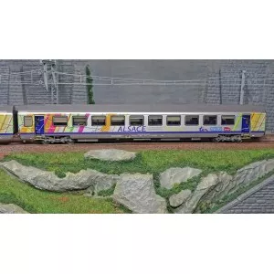 LS Models 41209 Set de 3 voitures Vtu VTU, A10tu PLC+ B11tu + B11tu, livrée Alsace, Grand Est, SNCF, logo carmillon Ls models Ls