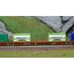 MiniTrix 15072 Set de 3 wagons porte-conteneurs type Rs, SNCF, CMA CG, GCAT INTER, CNC, échelle N Trix Trix_15072 - 3