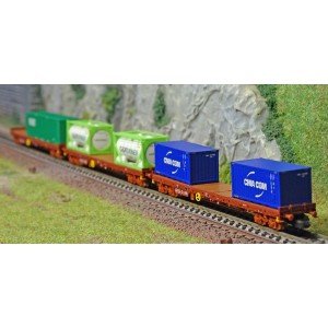 MiniTrix 15072 Set de 3 wagons porte-conteneurs type Rs, SNCF, CMA CG, GCAT INTER, CNC, échelle N Trix Trix_15072 - 5