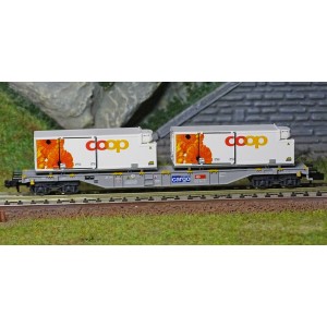 MiniTrix 15491 Wagon porte-conteneurs réfrigérés "Coop", SBB Cargo, échelle N Trix Trix_15491 - 2