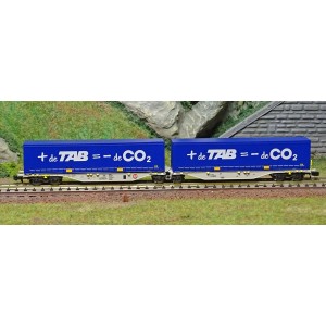 REE Modeles NW205 Wagon porte conteneurs Sggmrss 90 NOVA, SNCF, 2 caisses TAB - de CO2 Ree Modeles NW-205 - 2