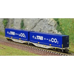 REE Modeles NW205 Wagon porte conteneurs Sggmrss 90 NOVA, SNCF, 2 caisses TAB - de CO2 Ree Modeles NW-205 - 3