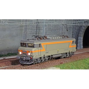 Ls Models 11101 Locomotive électrique BB 22351, SNCF, Gris béton/Orange, TVM, blason Valognes, Rennes