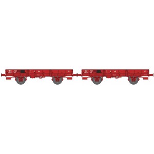 Ree modeles WB607 Wagon Plat OCEM 29, Rouge SNCF, Jho Freiné, Roues pleines Ree Modeles WB-607 - 3