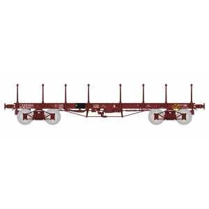 Ree modeles WB550 Wagon Plat TP, brun, ranchers longs, bogies, SNCF Ree Modeles WB-550 - 3