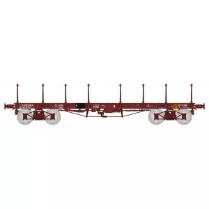 Ree modeles WB550 Wagon Plat TP, brun, ranchers longs, bogies, SNCF Ree Modeles WB-550 - 3