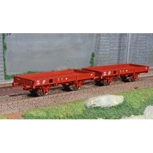 Ree modeles WB607 Wagon Plat OCEM 29, Rouge SNCF, Jho Freiné, Roues pleines Ree Modeles WB-607 - 1