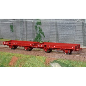 Ree modeles WB607 Wagon Plat OCEM 29, Rouge SNCF, Jho Freiné, Roues pleines Ree Modeles WB-607 - 2