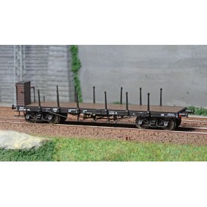 Ree modeles WB546 Wagon Plat TP, ranchers longs et guérite, bogies, SNCF Ree Modeles WB-546 - 2