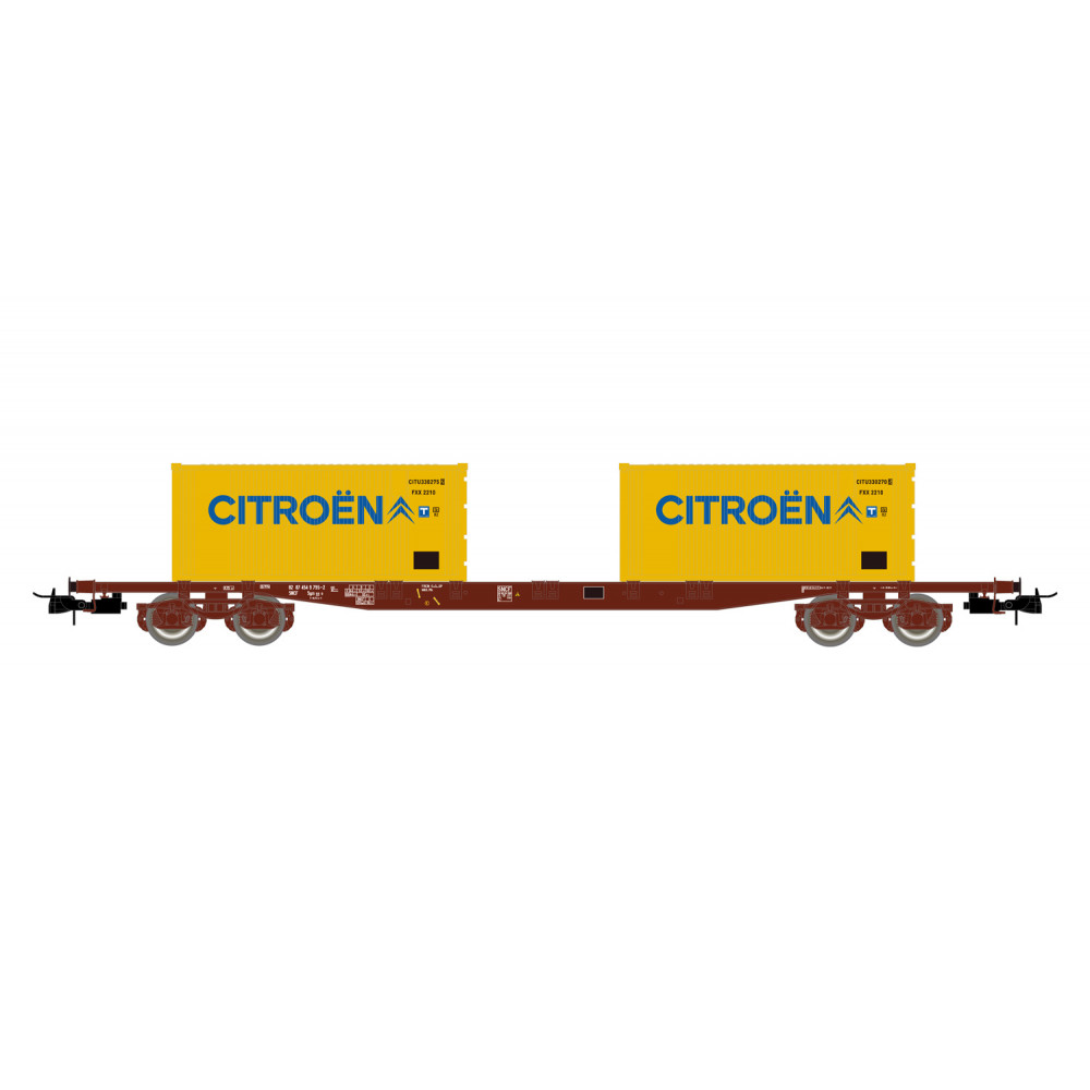 Jouef HJ6242 Wagon porte-conteneurs à bogies, Sgss, chargé 2 Container de 20' Citroën Jouef HJ6242 - 1 Jouef HJ6242 Wagon porte-conteneurs à bogies, Sgss, chargé 2 Container de 20' Citroën Jouef HJ6242 - 1