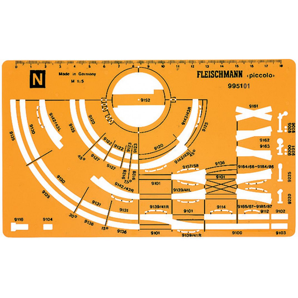 Fleischmann 995101 Gabarit de traçage de réseau pour voies N Fleischmann Fle_995101 - 1