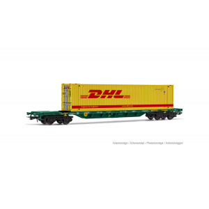 Rivarossi HR6575 Wagon porte conteneur à bogies type Sgnss, livré vert, CEMAT, chargé conteneur 45' DHL Rivarossi HR6575 - 1