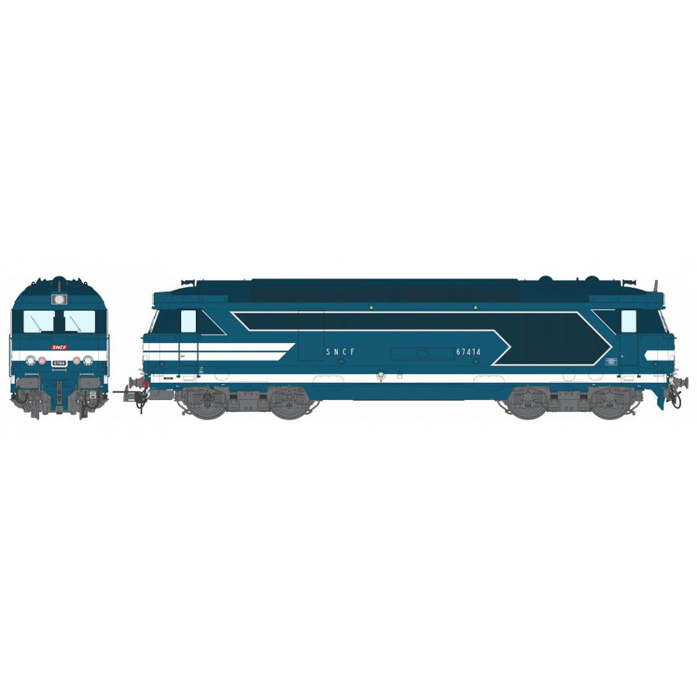 Ree Modeles MB166.S Locomotive diesel BB 67414, Livrée Bleue, plaques en relief, SNCF, digital sonore, fumée Ree Modeles MB-166.