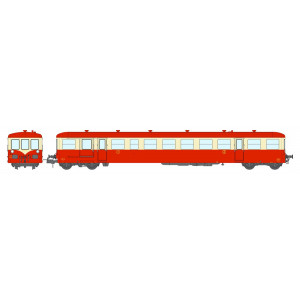 Ree Modeles VB445 Remorque d'autorail XR-7377, Rouge-Crème toit rouge, SNCF, Grenoble, éclairé Ree Modeles VB-445 - 3