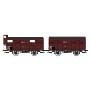 Ree modeles WB696 Set de 2 wagons couverts PLM 20 T, rouge Sideros Ree Modeles WB-696 - 4
