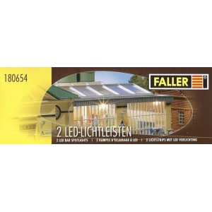 Faller 180654 Set de 2 rampes d’éclairage à LED, blanc chaud, 2x 180mm Faller Faller_180654 - 2