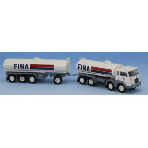 Brekina 58455 Camion Fiat 690 Millepiedi citerne avec remorque citerne 4 essieux, "FINA" Sai SAI_58455 - 1