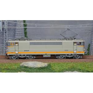 Ree Modeles MB085.S Locomotive électrique BB 9263, Béton, logo nouille, bande Chamois, Paris-SO, sonore, panthos motorisés Ree M