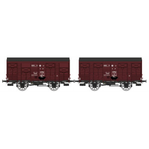 Ree modeles WB735 Set de 2 wagons Primeurs ex-couverts PLM 20 T, rouge Sideros, SNCF Ree Modeles WB-735 - 4
