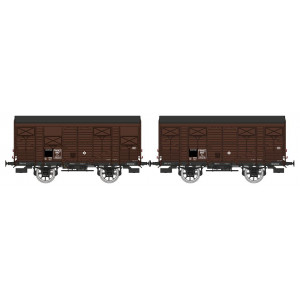 Ree modeles WB737 Set de 2 wagons Primeurs ex-couverts PLM 20 T, Brun Wagon 540, SNCF Ree Modeles WB-737 - 4