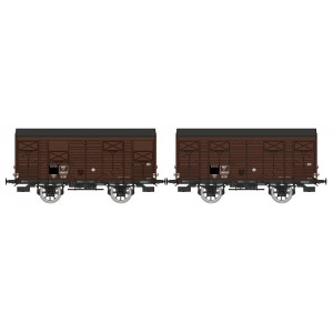 Ree modeles WB739 Set de 2 wagons Primeurs ex-couverts PLM 20 T, Brun Wagon 540, SNCF Ree Modeles WB-739 - 4