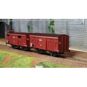 Ree modeles WB696 Set de 2 wagons couverts PLM 20 T, rouge Sideros Ree Modeles WB-696 - 3