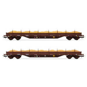 Rivarossi HR6526 Set de 2 wagons plats à ranchers Res, DR, livrés bruns, chargés sable Rivarossi HR6526 - 4