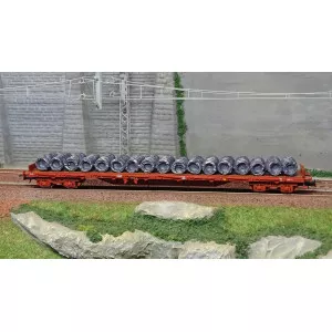 Electrotren HE6033 Wagon plats à ranchers MMQ, RENFE, livrés bruns, chargé bobines de fil Rivarossi HE6033 - 2