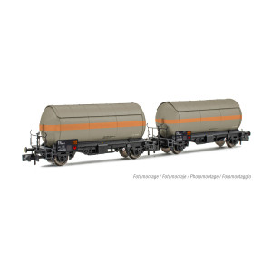 Arnold HN6525 Set de 2 wagons citernes gaz, SNCF, livrée gris avec bande orange, échelle N Arnold HN6525 - 3
