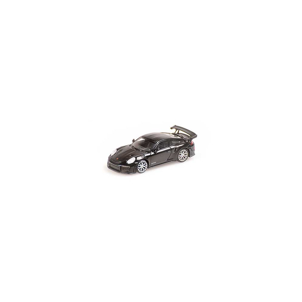 Minichamps 870068120 Porsche 911 GT2 RS 2018, noire / bandes carbone Busch véhicule Busch_870068120 - 1