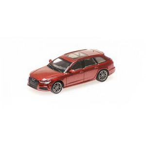 Minichamps 870018114  Audi A6 Avant 2018, rouge métal