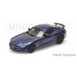 Minichamps 870037124 Mercedes AMG GT S 2015, bleu métal