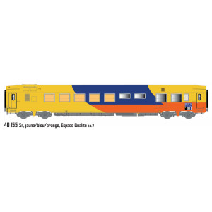 LS Models 40155 Voiture voyageur SR "Espace qualité", SNCF, Jaune / Bleu / Orange Ls models Lsm_40155 - 4