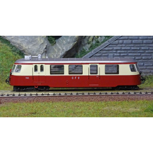 Ree Modeles VM003.S Autorail Billard A80 D des CFV N°316, Rubis/Crème, toit alu, Touristique, digital sonore Ree Modeles VM-003.