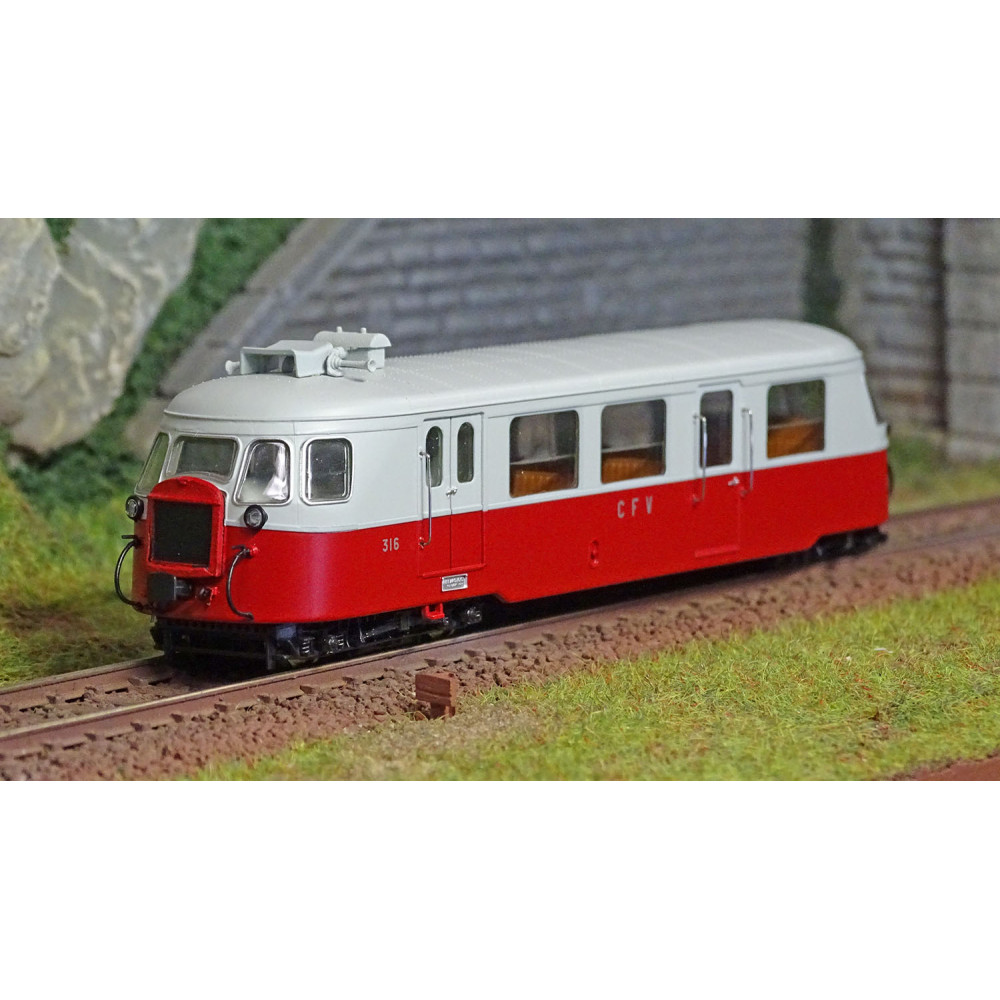 Ree Modeles VM004.S Autorail Billard A80 D des CFV N°316, Rouge/Gris, Touristique, digital sonore Ree Modeles VM-004.S - 1