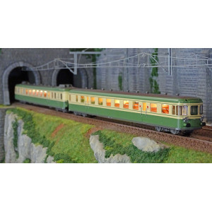 Jouef HJ2386S Autorail diesel RGP2 X 2700 à 2 voitures, SNCF, livré vert et jaune, digital sonore Jouef HJ2386S - 4