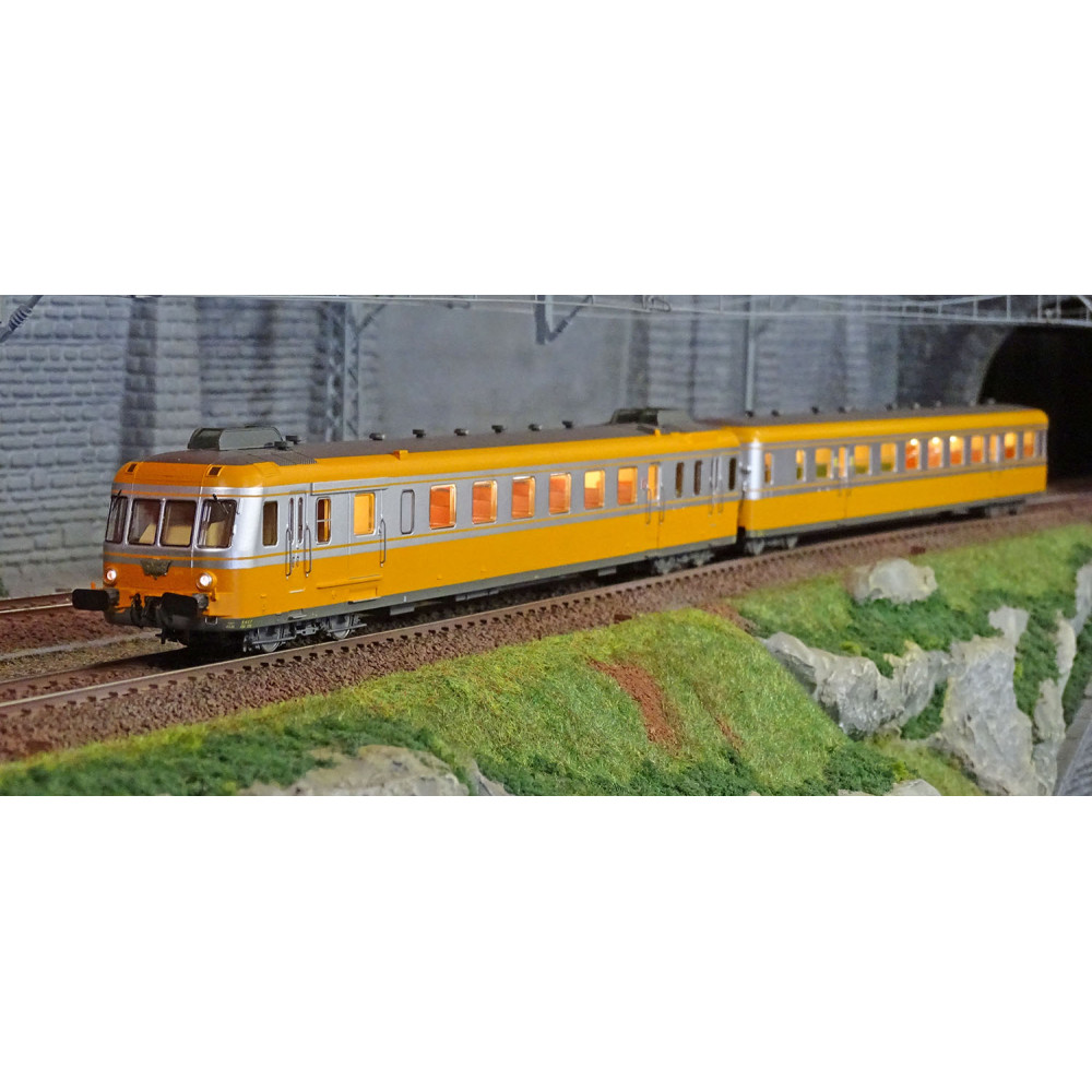 Jouef HJ2387S Autorail diesel RGP2 X 2700 à 2 voitures, SNCF, livré orange - argent, digital sonore Jouef HJ2387S - 1