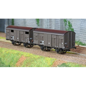 Ree modeles WB737 Set de 2 wagons Primeurs ex-couverts PLM 20 T, Brun Wagon 540, SNCF Ree Modeles WB-737 - 3