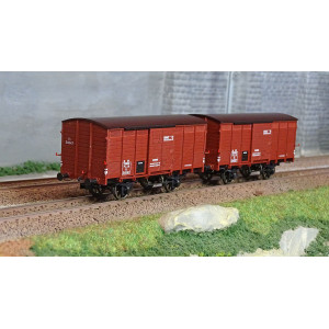 Ree modeles WB743 Set de 2 wagons Primeurs Type 2 ex-10T PLM, rouge sideros, SNCF Ree Modeles WB-743 - 1