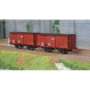Ree modeles WB743 Set de 2 wagons Primeurs Type 2 ex-10T PLM, rouge sideros, SNCF Ree Modeles WB-743 - 3