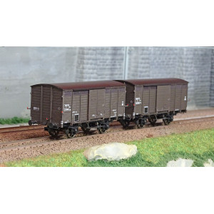 Ree modeles WB745 Set de 2 wagons Primeurs Type 2 ex-10T PLM, brun 540 , SNCF Ree Modeles WB-745 - 1