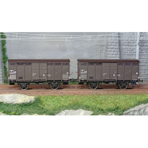 Ree modeles WB747 Set de 2 wagons Primeurs Type 3 ex-10T PLM, brun 540 , SNCF Ree Modeles WB-747 - 2