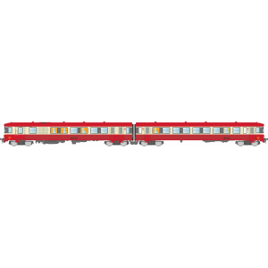 REE Modeles NW198 Autorail EAD X-4584 + Remorque XR-8375, toit rouge, 3 feux, logo SNCF, dépôt Longueau Ree Modeles NW-198 - 5