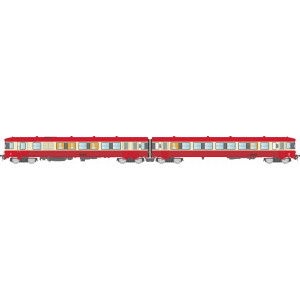 REE Modeles NW201 Autorail EAD X-4554 + Remorque XR-8542, toit rouge, 3 feux, logo SNCF nouilles, dépôt Marseille Ree Modeles NW