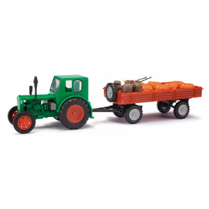 Busch 210006420 Tracteur Pionier RS01 + remorque chargée Citrouille/Sacs Busch véhicule Busch_210006420 - 1